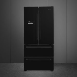 Smeg FQ55FNDF 84cm Two Door Two Drawer Fridge Freezer, Black - Image 2