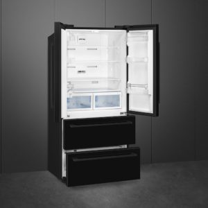 Smeg FQ55FNDF 84cm Two Door Two Drawer Fridge Freezer, Black - Image 5