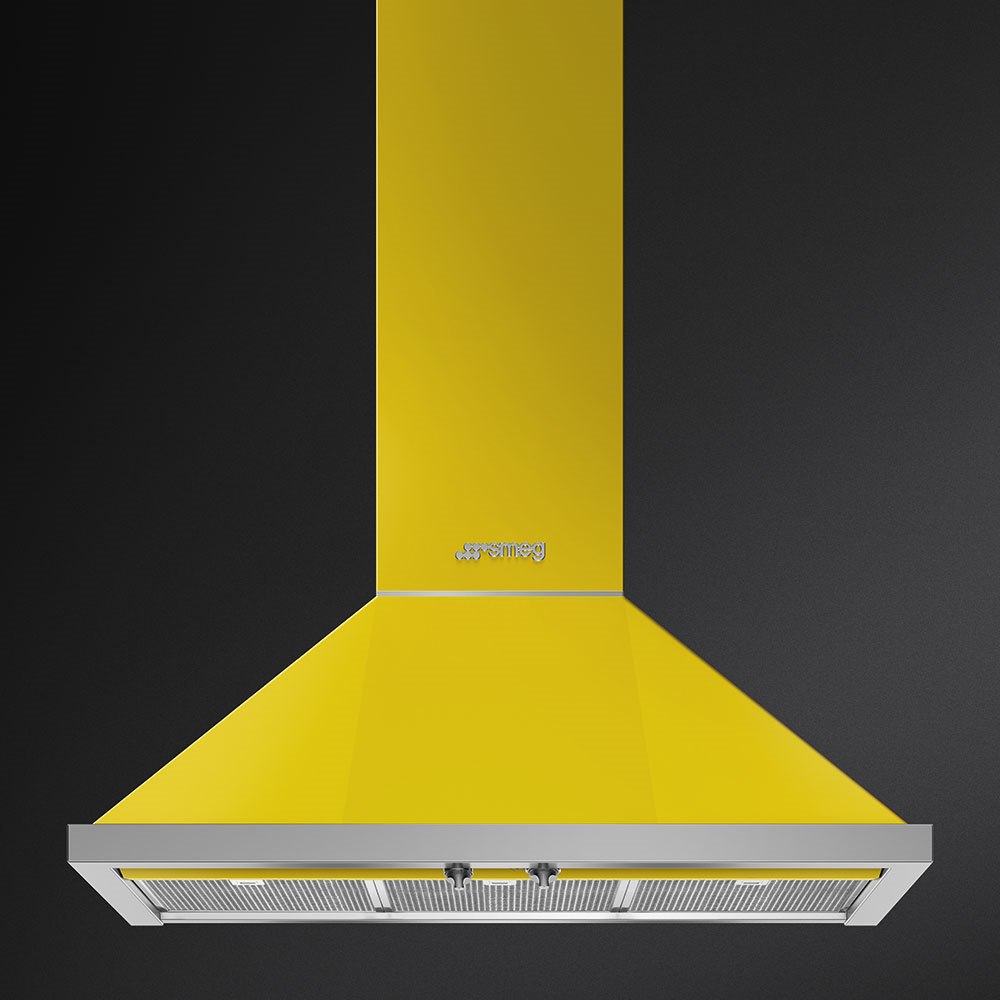 Smeg KPF9YW 90cm Portofino Chimney Hood, Yellow - Image 2