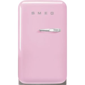 Smeg FAB5LPK5 40cm Small 50s Style Left Hand Hinged Minibar, Pink