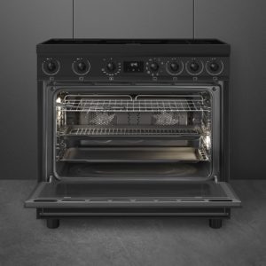 Smeg C9IMN2 90cm Single Cavity Range Cooker with Induction Hob, Black - Image 2