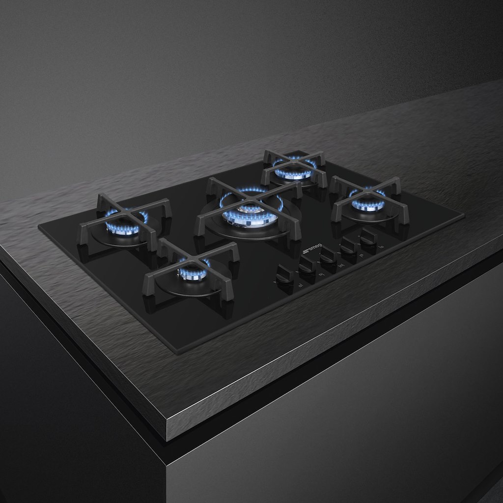 Smeg PV275B 72cm Gas on Glass Hob, Black - Image 2