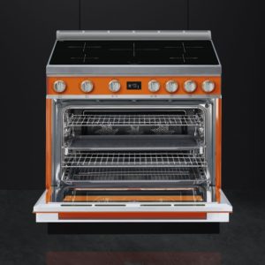 Smeg CPF9IPOR 90cm Portofino Electric Range Cooker, Orange - Image 2