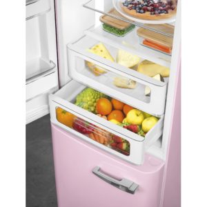 Smeg FAB32LPK5 60cm 50s Style Left Hand Hinge Fridge over Freezer, Pink - Image 8