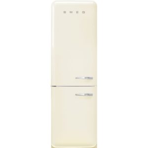 Smeg FAB32LCR5UK 60cm 50s Style Left Hand Hinge Fridge over Freezer, Cream