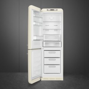 Smeg FAB32LCR5UK 60cm 50s Style Left Hand Hinge Fridge over Freezer, Cream - Image 2