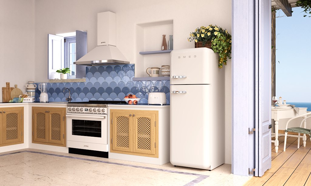 Smeg KPF9WH 90cm Portofino Chimney Hood, White - Image 2