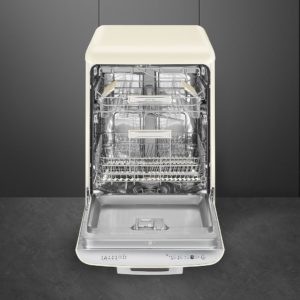 Smeg DFFABCR 60cm 50s Style Freestanding Dishwasher, Cream - Image 3