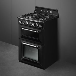 Smeg TR62BL 60cm Victoria Dual Fuel Cooker, Black - Image 2