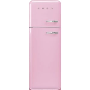 Smeg FAB30LPK5 60cm 50s Style Left Hand Hinge Freezer over Fridge, Pink