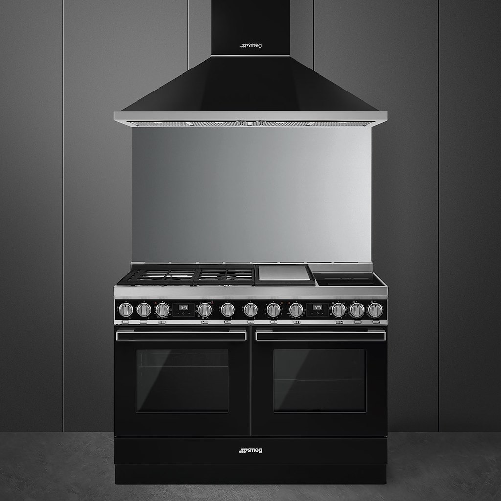 Smeg CPF120IGMPBL 120cm Portofino Dual Fuel Range Cooker, Black - Image 2