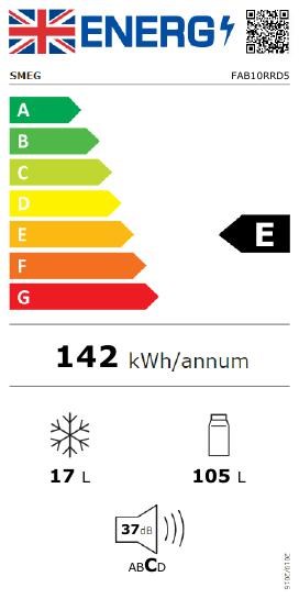 Smeg FAB10RRD5 55cm Fridge with Icebox Right Hand Hinge, Red - Image 10