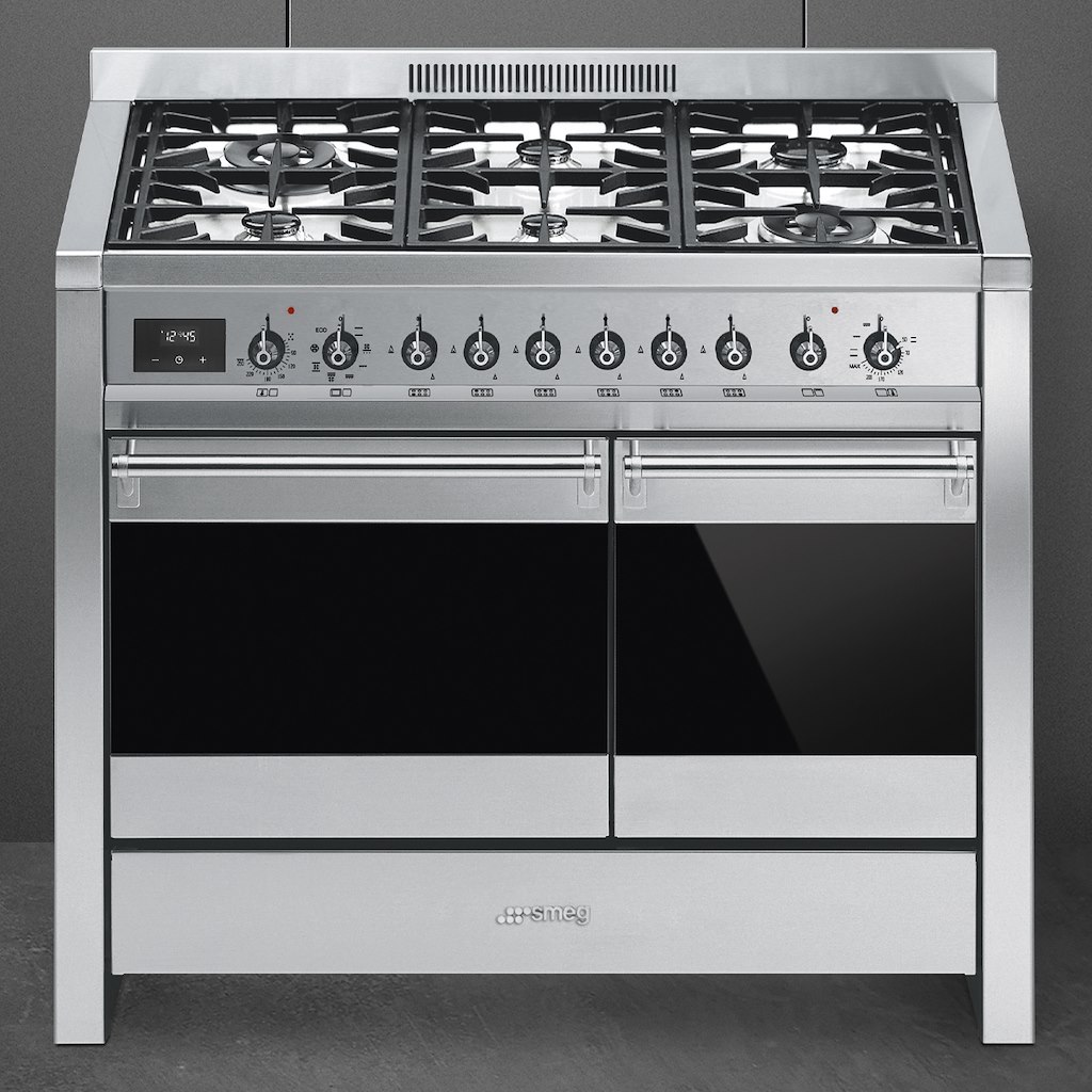 Smeg A2-81 100cm Opera Dual Fuel Range Cooker, Stainless Steel - Image 3