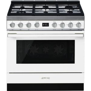 Smeg CPF9GPWH 90cm Portofino Dual Fuel Range Cooker, White