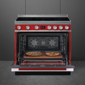 Smeg CPF9IPR 90cm Portofino Electric Range Cooker, Red - Image 3