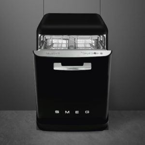 Smeg DFFABBL 60cm 50s Style Freestanding Dishwasher, Black - Image 2