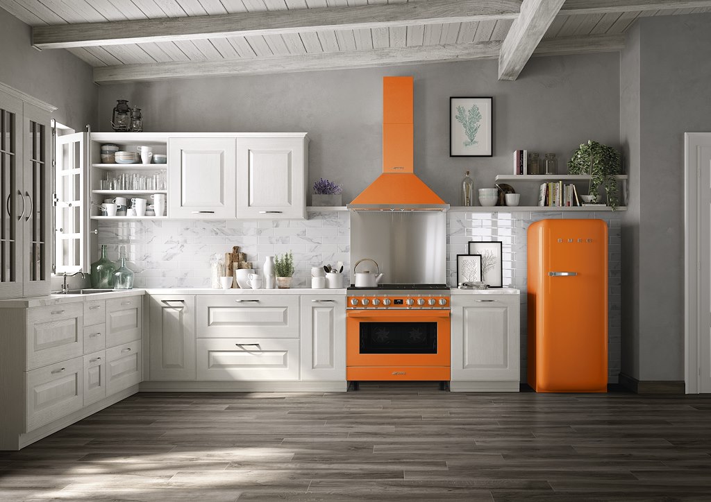 Smeg CPF9GPOR 90cm Portofino Dual Fuel Range Cooker, Orange - Image 3