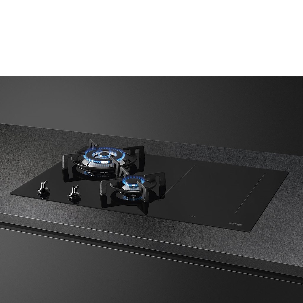 Smeg PM3743D 75cm Eclipse Mixed Fuel Hob 2 Gas Burners 1 Induction Multizone - Image 2
