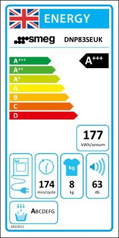 Smeg DNP83SEUK 60cm 8kg Heat Pump Condenser Tumble Dryer, White - Image 2