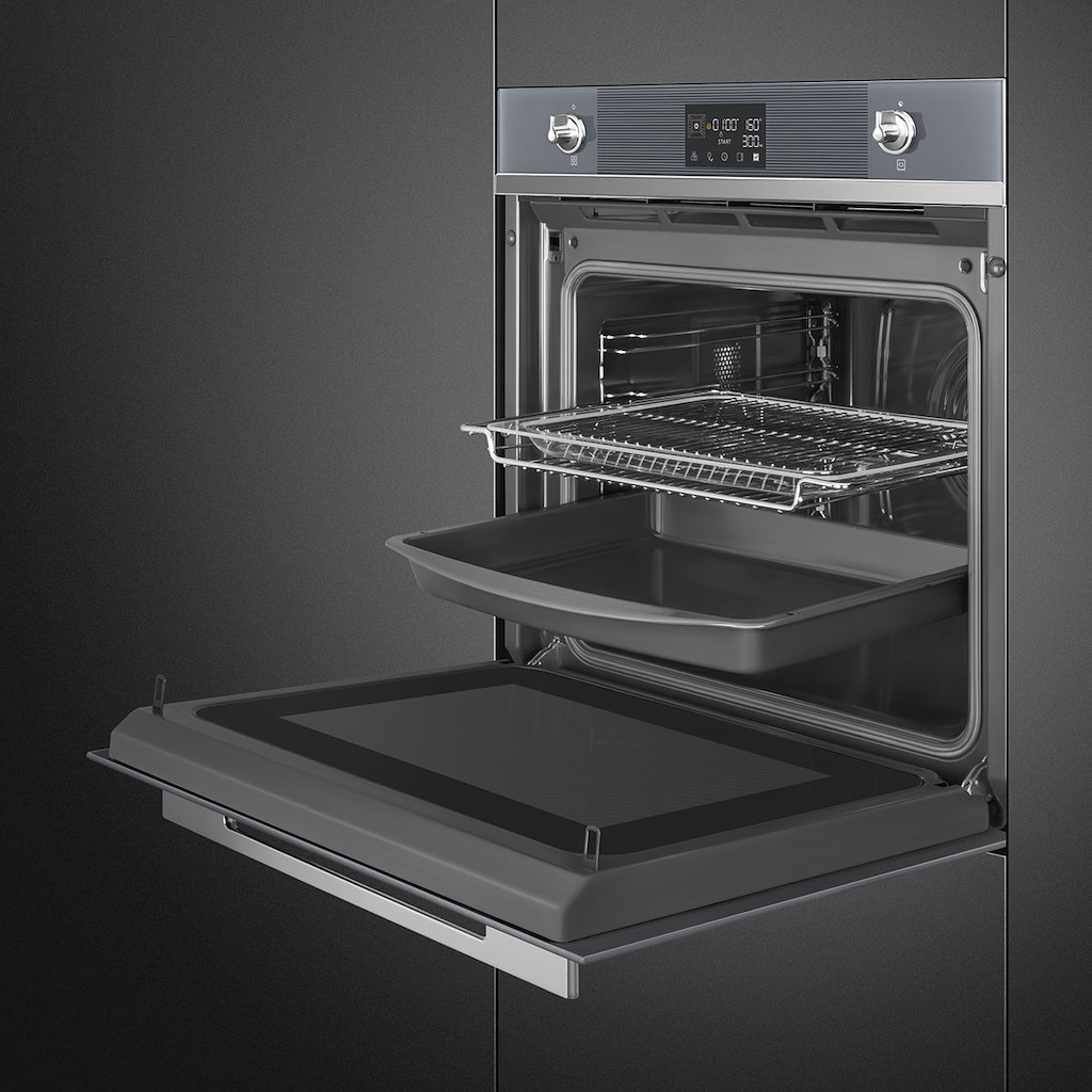 Smeg SO6102M2S 60cm Linea Speedwave XL Combi Microwave, Silver Glass - Image 5