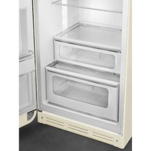 Smeg FAB30LCR5UK 60cm 50s Style Left Hand Hinge Freezer over Fridge, Cream - Image 5