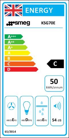 Smeg KSG70E 73cm Canopy Hood, Silver - Image 2