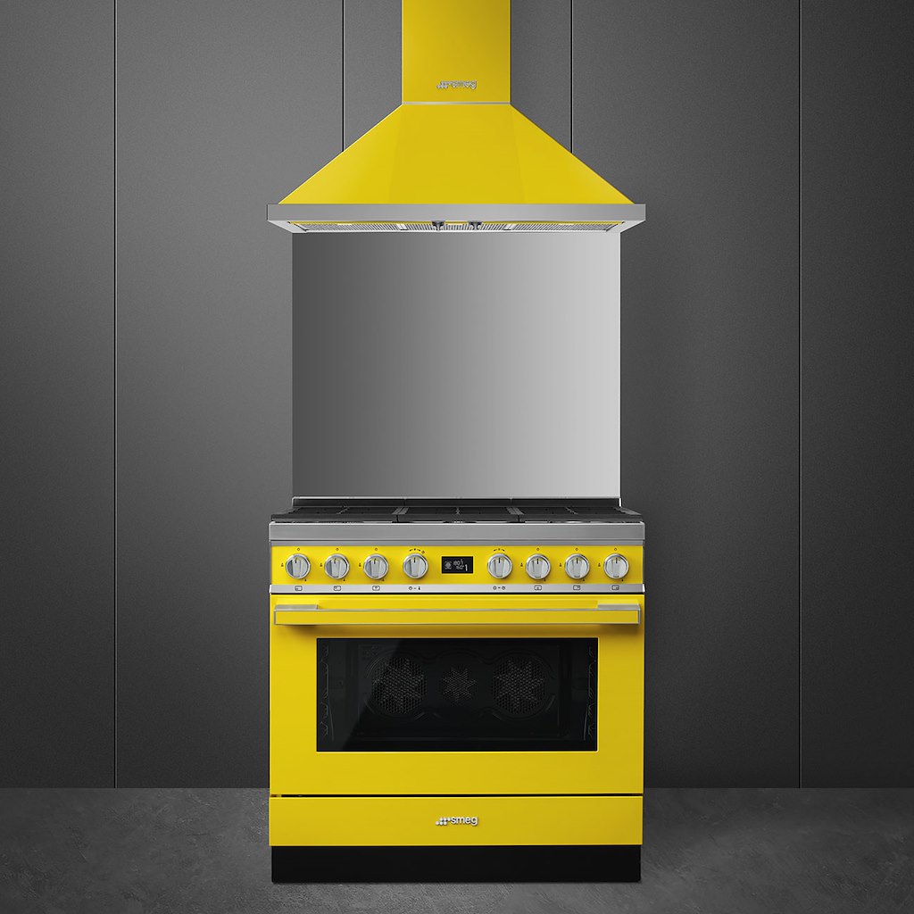 Smeg CPF9GPYW 90cm Portofino Dual Fuel Range Cooker, Yellow - Image 3