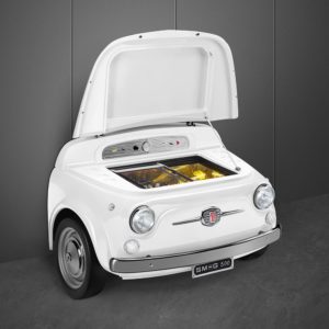 Smeg SMEG500B 50s Retro Style FIAT 500 Refrigerator, White - Image 3