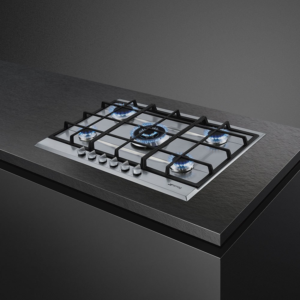 Smeg P272XGH 75cm Cucina Gas Hob, Stainless Steel - Image 4