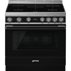 Smeg CPF9IPBL 90cm Portofino Electric Range Cooker, Black