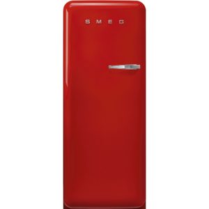 Smeg FAB28LRD5UK 60cm 50s Style Left Hand Hinge Fridge with Icebox, Red