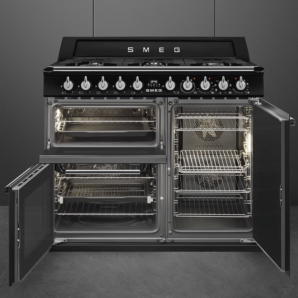 Smeg TR103BL 100cm Victoria Dual Fuel Range Cooker, Black - Image 2