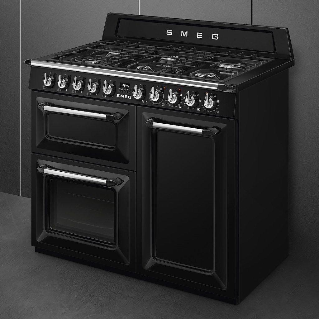 Smeg TR103BL 100cm Victoria Dual Fuel Range Cooker, Black - Image 3