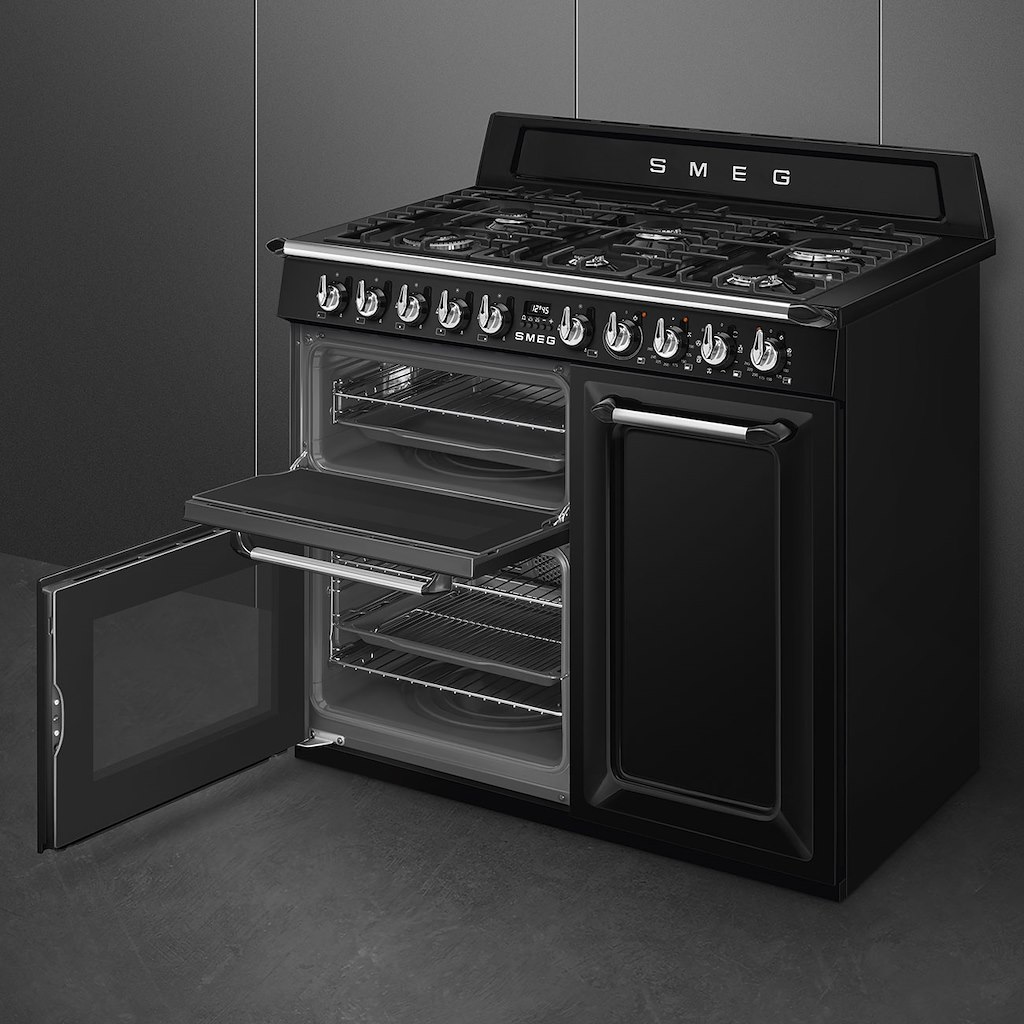 Smeg TR103BL 100cm Victoria Dual Fuel Range Cooker, Black - Image 5