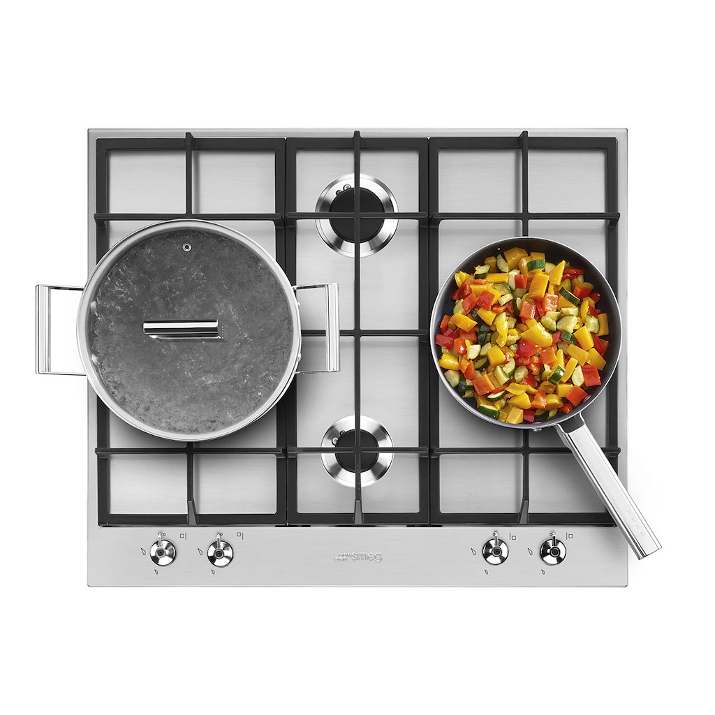 Smeg PX364L 60cm Classic Gas Hob, Stainless Steel - Image 6