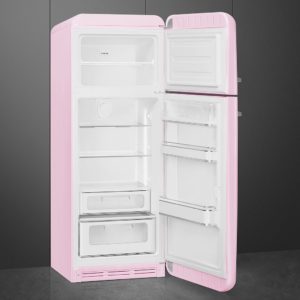 Smeg FAB30RPK5 60cm 50s Style Right Hand Hinge Freezer over Fridge, Pink - Image 2