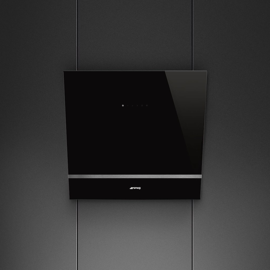 Smeg KV26N 60cm Angled Chimney Hood, Black Glass - Image 5