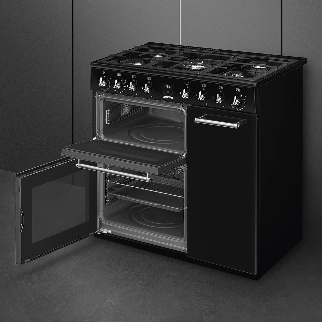 Smeg CX93GMBL 90cm Concert Dual Fuel Range Cooker, Black - Image 4