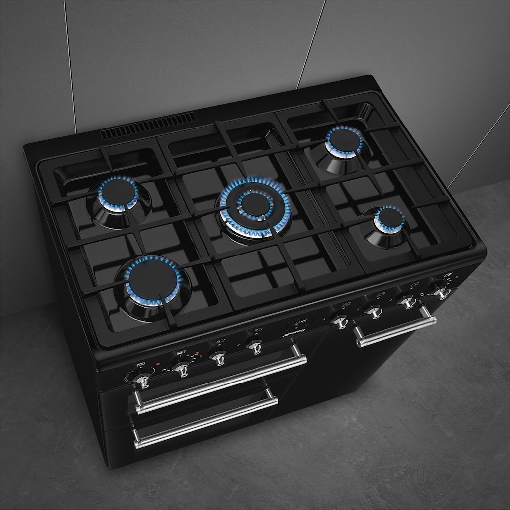 Smeg CX93GMBL 90cm Concert Dual Fuel Range Cooker, Black - Image 5