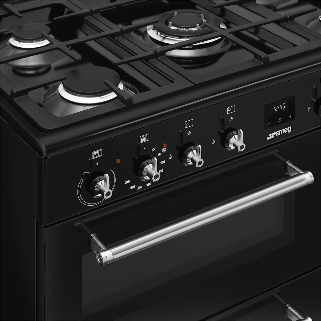 Smeg CX93GMBL 90cm Concert Dual Fuel Range Cooker, Black - Image 6