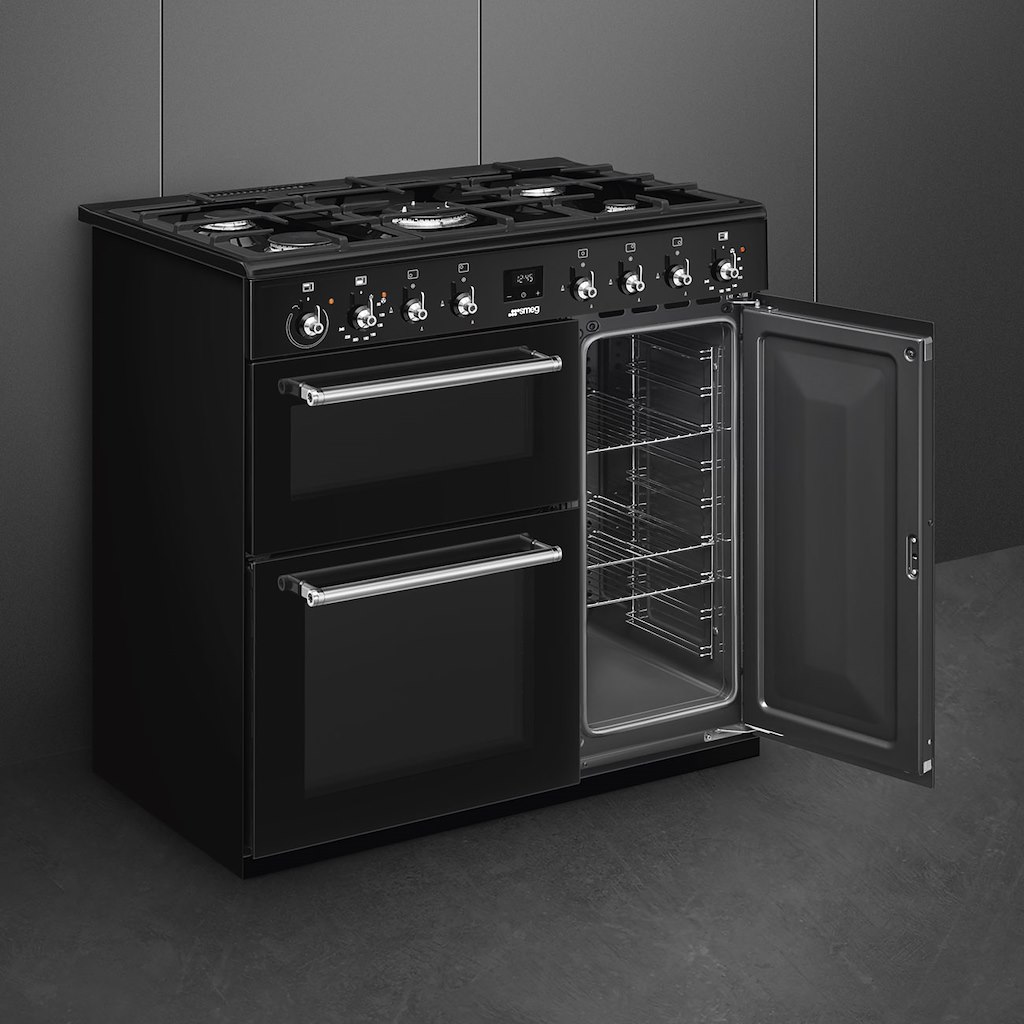 Smeg CX93GMBL 90cm Concert Dual Fuel Range Cooker, Black - Image 7