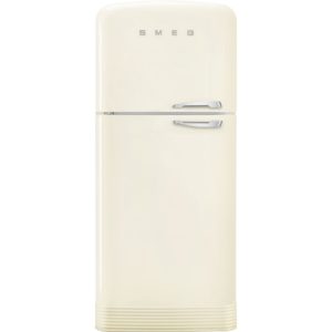 Smeg FAB50LCR5 80.4cm 50s Style Left Hand Hinge Fridge Freezer, Cream