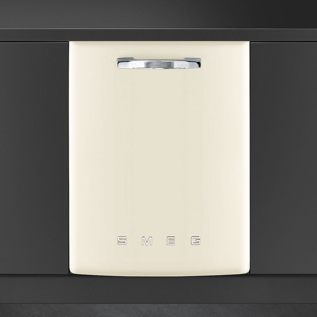 Smeg DIFABCR 60cm 50s Style Built-In Dishwasher, Cream - Image 2