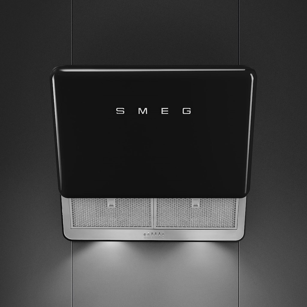 Smeg KFAB75BL 75cm 50s Style Retro Angled Hood, Black - Image 2