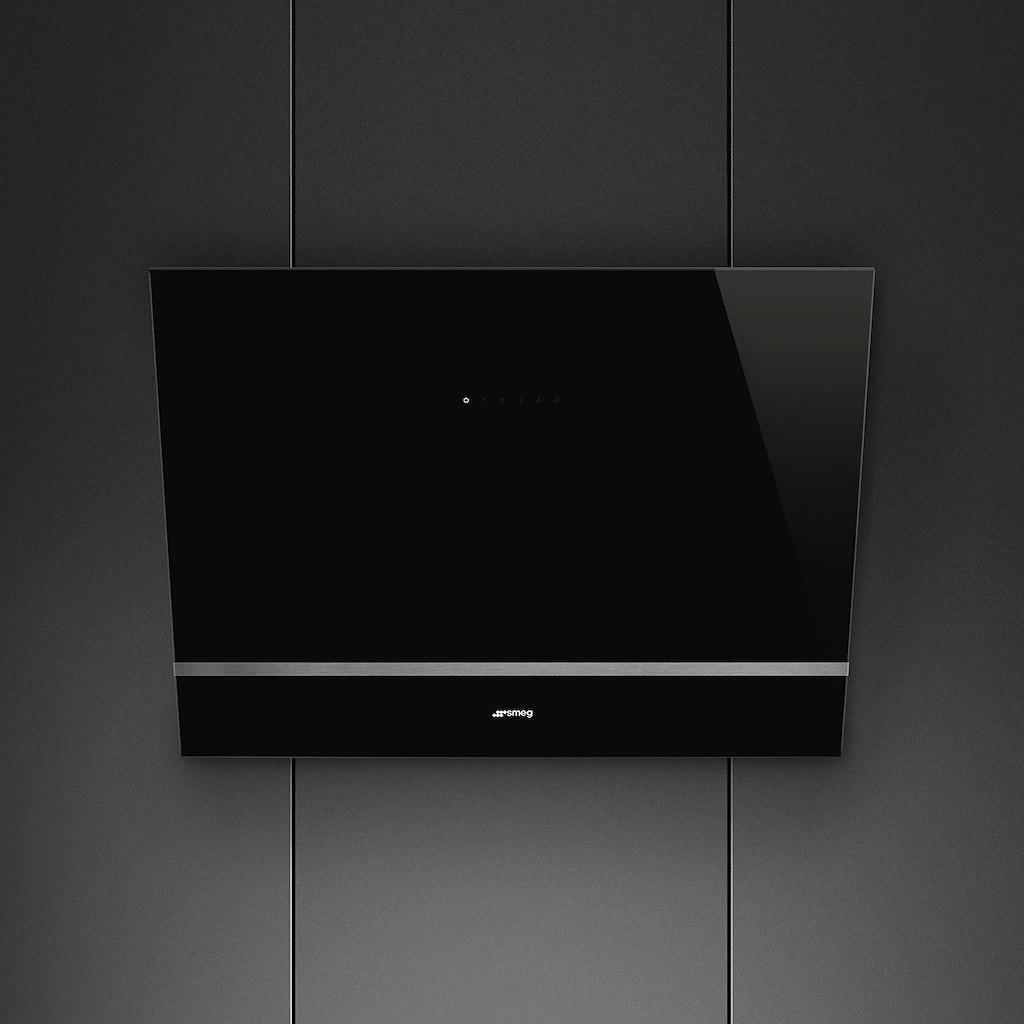 Smeg KV28N 80cm Angled Chimney Hood, Black - Image 5
