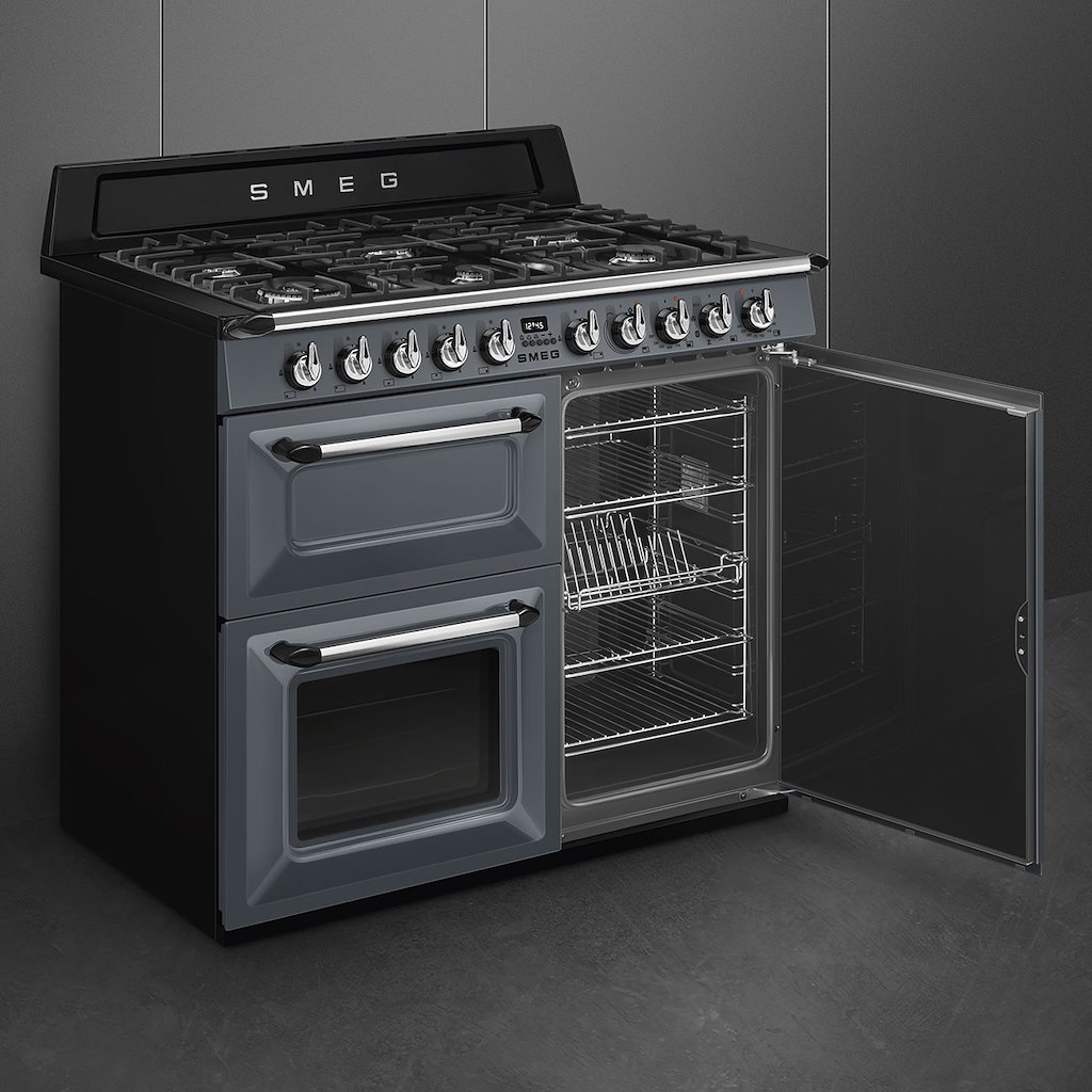 Smeg TR103GR 100cm Victoria Dual Fuel Range Cooker, Slate Grey - Image 4