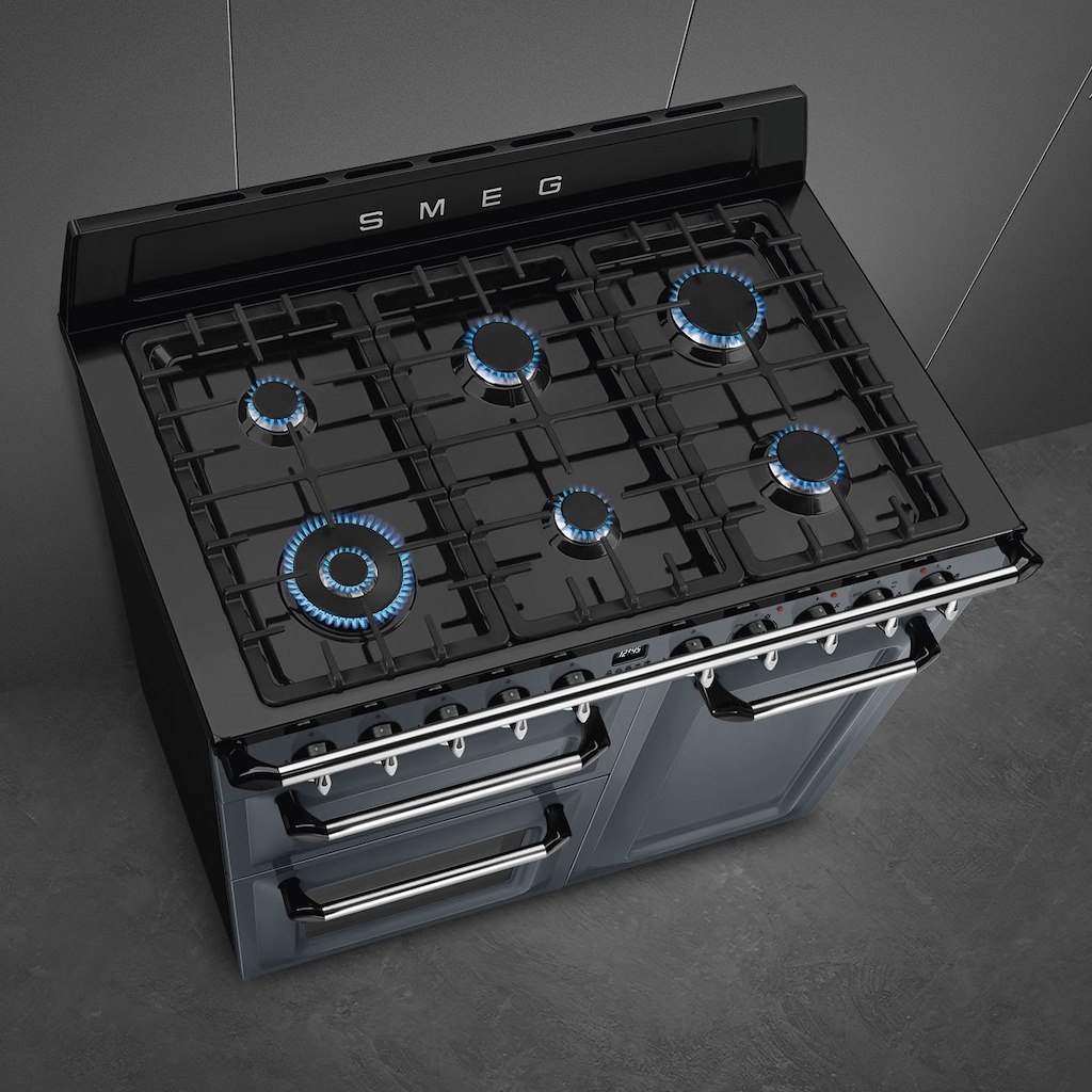 Smeg TR103GR 100cm Victoria Dual Fuel Range Cooker, Slate Grey - Image 6