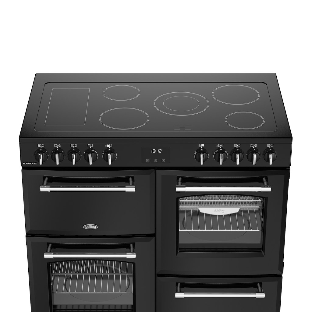 Belling RCA FARMHOUSE 100E 100cm Electric Ceramic Range Cooker - Black - Image 4