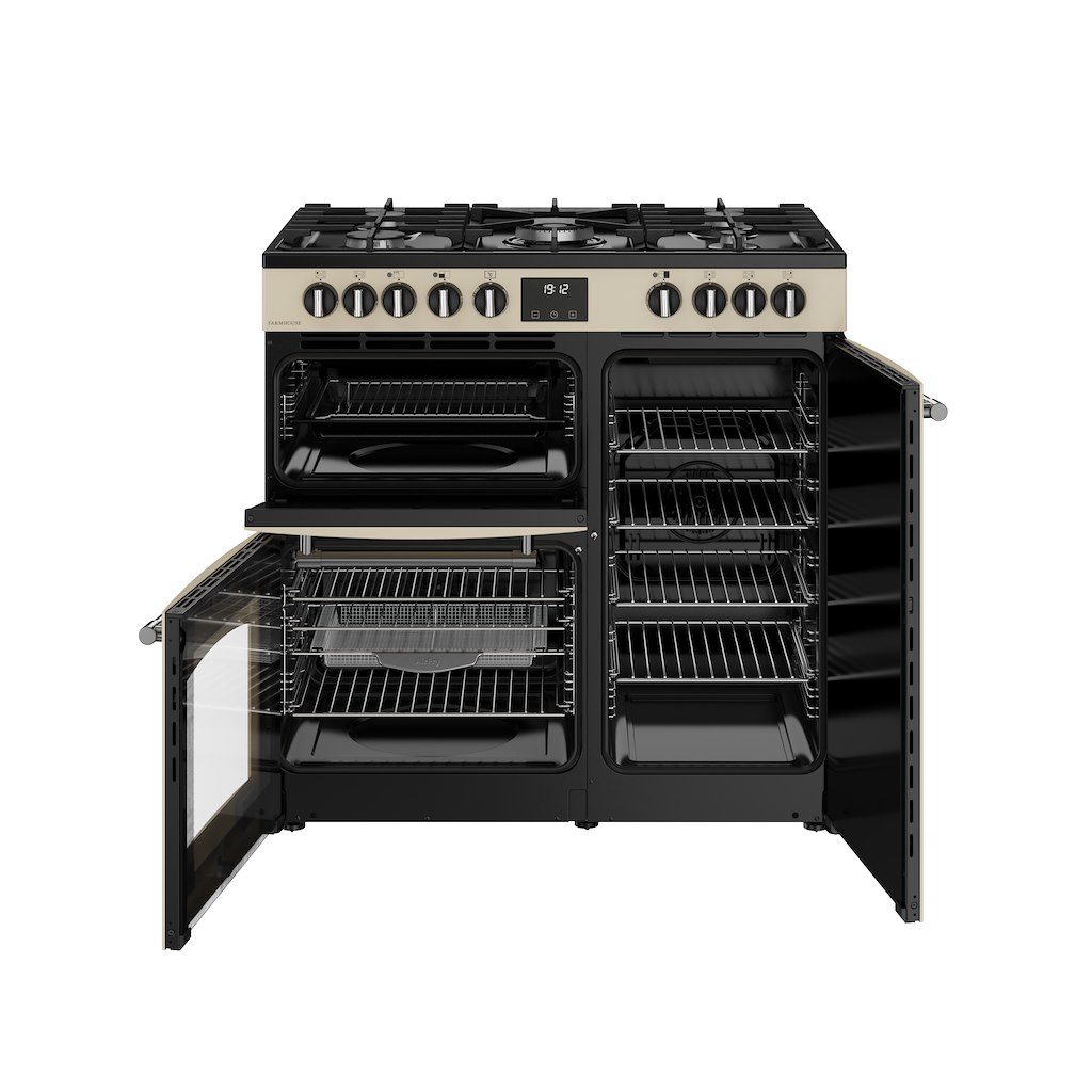Belling RCA FARMHOUSE 90DF 90cm Dual Fuel Range Cooker - Cream - Image 3