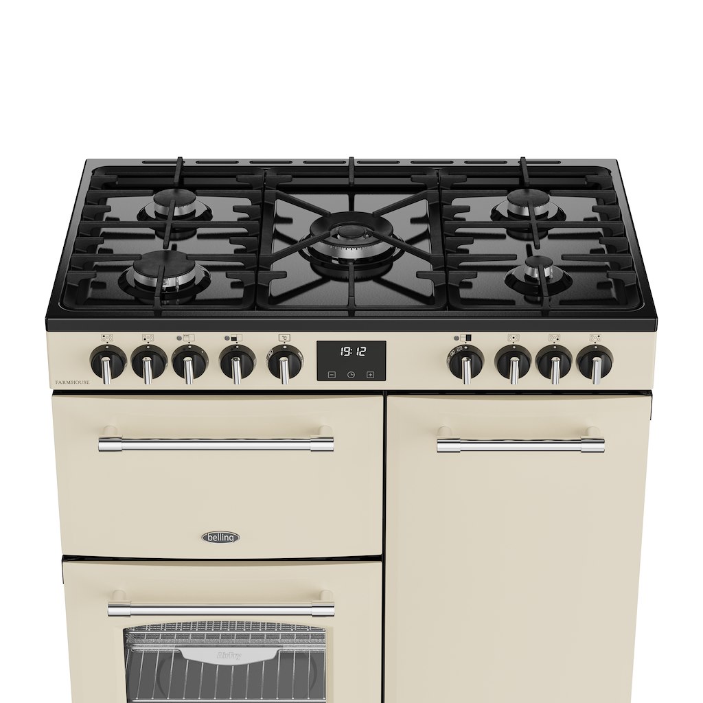 Belling RCA FARMHOUSE 90DF 90cm Dual Fuel Range Cooker - Cream - Image 4